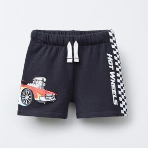 Zara Kids Black Hot Wheels Design Shorts